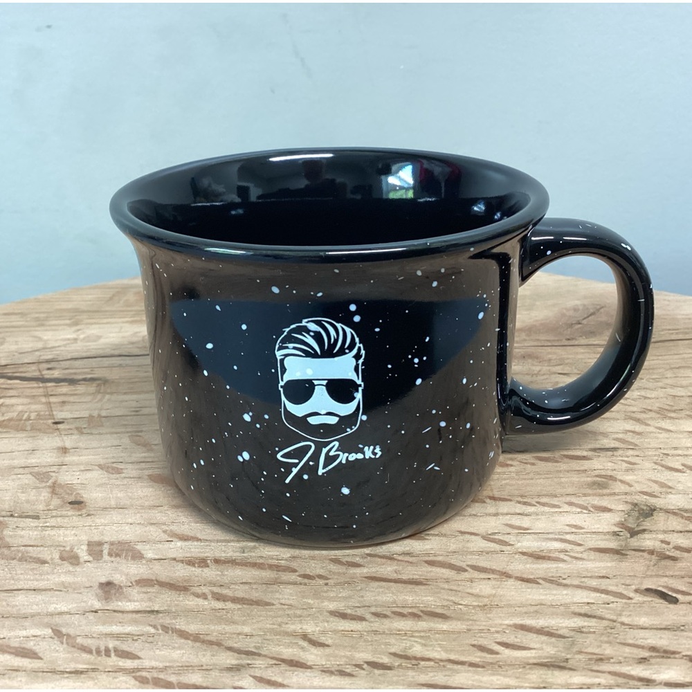 ⚫️ J Brooks Ceramic Crafted Campers Style Coffee Mug / Cup - Like New Condition